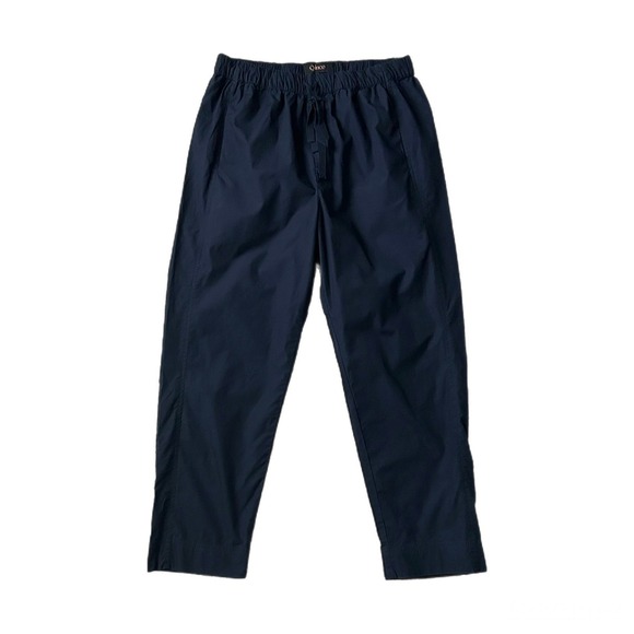 Quince Pants - Quince Womens Navy Blue 100% Organic Cotton Poplin Pull On Pants Size Medium